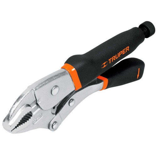 Зажим сварочный TRUPER 250 мм силовые изогнутые губки, виниловые ручки (17436)