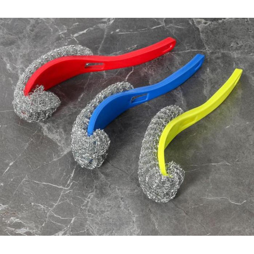 Мочалка для посуды металлическая с ручкой (1406047)