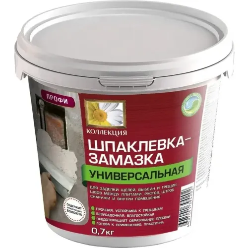 Замазка Коллекция (шпатлевка-замазка универсальная) для выбоин и трещин 0,7кг