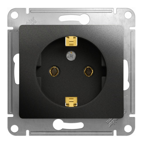 Розетка 2P+E GLOSSA антрацит GSL000743