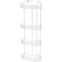 Полка для ванной комнаты РЫЖИЙ КОТ угловая 4-х ярусная 20х20х72см, хром. 310849 (799263)