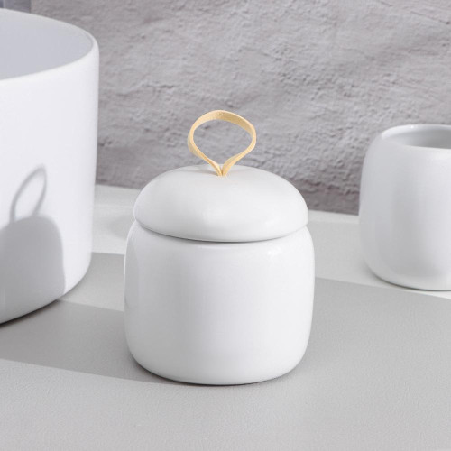 Набор для ванной 4 предмета SAVANNA Monro (дозатор,стакан,мыльница, баночка), цвет белый