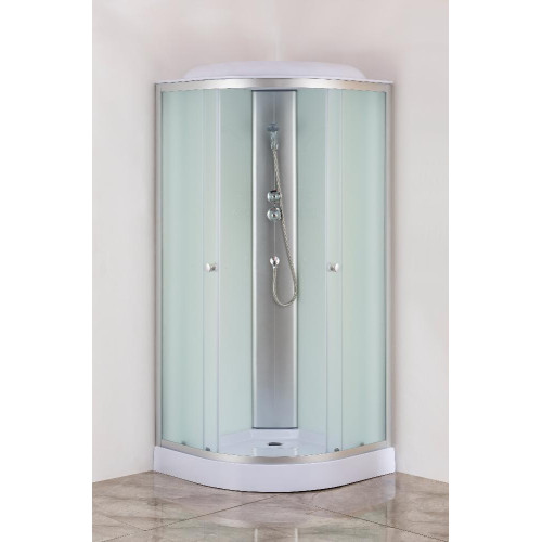 Душевая кабина EVA GOLD 90х90см низ. поддон, белое заднее стекло, матовый профиль F901WS (3кор.)