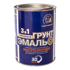Грунт-эмаль РАДУГА-МАЛЕР по ржавчине быстросохнущая серая 0,9 кг