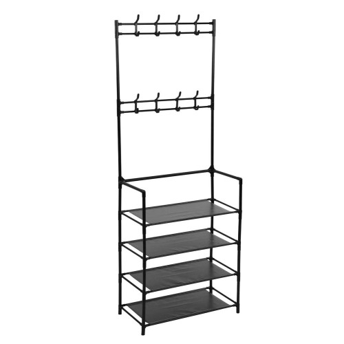 Этажерка VETTA 4-х ярусная с вешалкой 60х30х155 см (465-236)