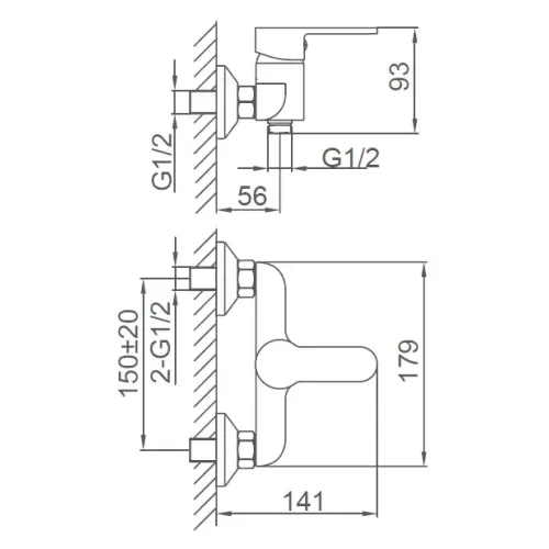 Смеситель для душа FRUD R20157 хром