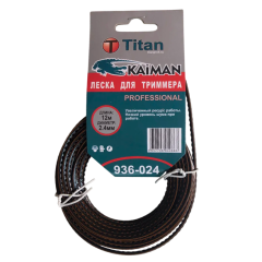 Леска для триммера TITAN (KAIMAN PROFESSIONAL) 2,40ммх12м, черн+оранж (936-024)