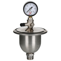 Гаситель гидроударов мембранный с манометром VT ф 1/2