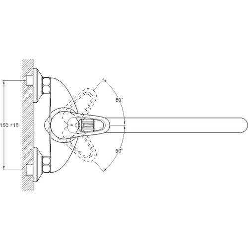 Смеситель для ванны G-LAUF KLO7-A149, ф 40, плоский излив