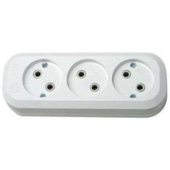 Колодка 3-пост. 2Р белая 10А MAKEL MGP121