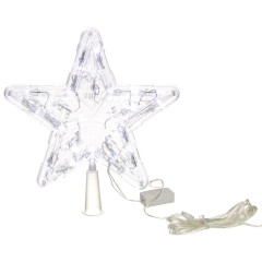 Верхушка на елку Звезда 22см прозрачный провод, цвет белый LED SYDA-0419117 N.N