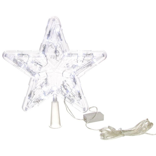 Верхушка на елку Звезда 22см прозрачный провод, цвет белый LED SYDA-0419117 N.N