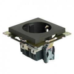 Розетка 2P+Е Катрин графит с защитной шторкой GLS16-7110-06