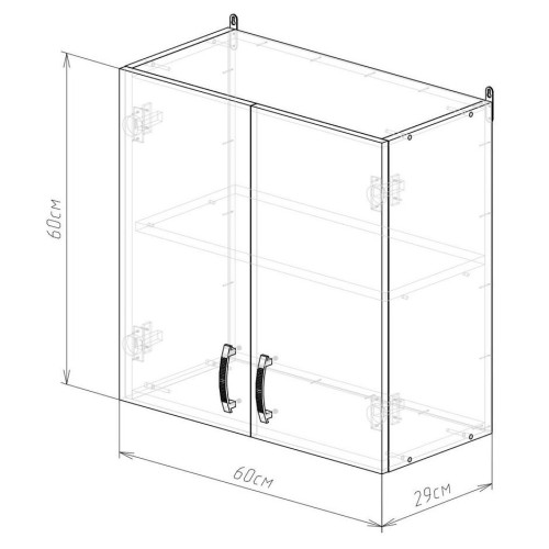 Шкаф навесной EVA GOLD с полкой 60 светлый цемент