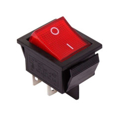 Выключатель-кнопка REXANT RWB-502 ON-OFF 16A (4с) красный подсв. (557393) 36-2330