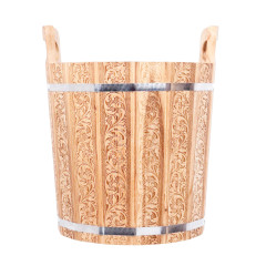 Запарник 20л Цветочный орнамент с нержавеющей вставкой, дуб 