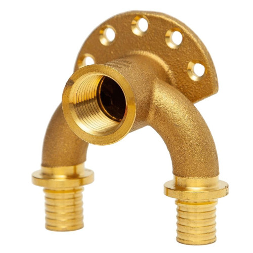 Уголок аксиальный латунный с креплением двойной GAPPO ф 16 мм х 1/2