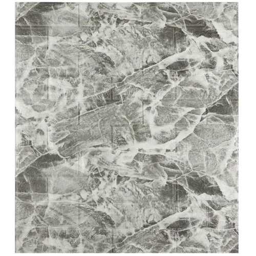 Панель ПВХ самоклеящаяся 3D МРАМОР ЧЕРНО-БЕЛЫЙ 700*770 (10)