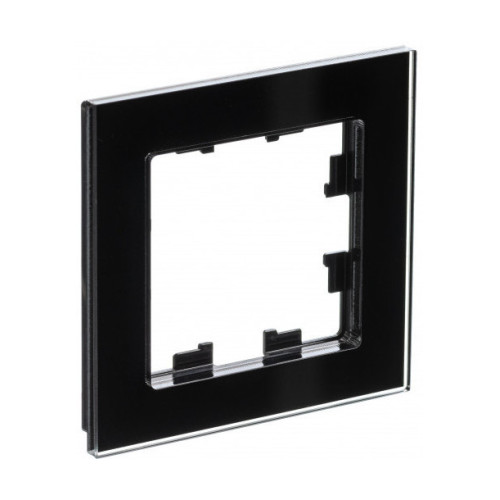 Рамка 1-пост AtlasDesign Nature стекло черн. SchE ATN321001