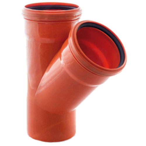 Тройник кан. наружный РТП ф 160/160х45° РЫЖИЙ
