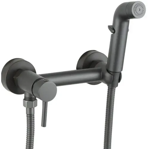 Душ гигиенический FRUD R7503-9 со смесителем, оружейная сталь