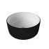 Умывальник накладной EVA GOLD A091WBG круглый, без перелива, чёрный/белый глянец 41х41х16,5см