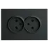 Розетка 2-ая 2P ЭМИЛИ шторки черный RST16-5116-05