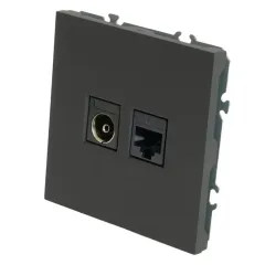 Розетка PC+TV ЭМИЛИ черный RST00-5106-05