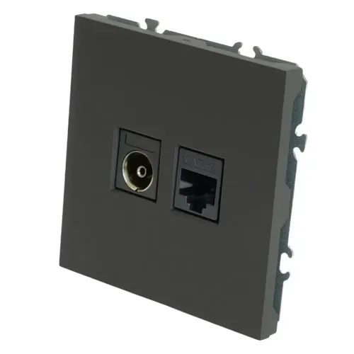 Розетка PC+TV ЭМИЛИ черный RST00-5106-05