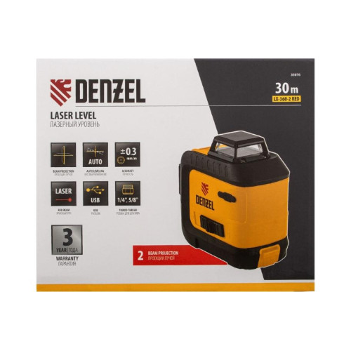 Уровень лазерный DENZEL LX360-2 Red (35076)