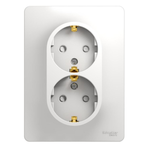 Розетка 2-ая 2P+E GLOSSA белый шторки GSL000126 (458707)