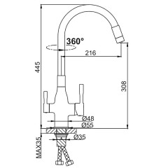 Смеситель для кухни FRAP F4396-8 белый