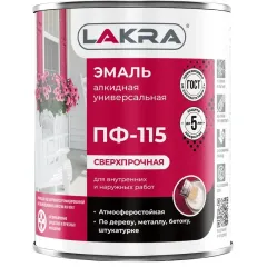 Эмаль ПФ-115 Лакра Белый 0,9кг Л-С
