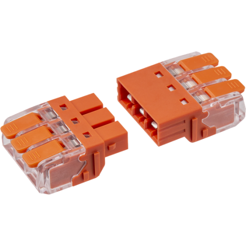 Клемма с рычажком проходная 3х3  0.2 до 2.5 кв.мм разъем. соединения NAVIGATOR 95185