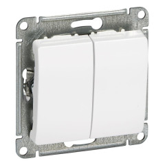 Выключатель 2-кл GLOSSA белый GSL000151 (458712)