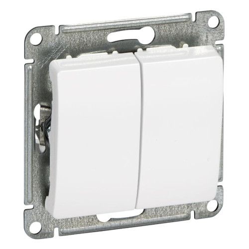 Выключатель 2-кл GLOSSA белый GSL000151 (458712)