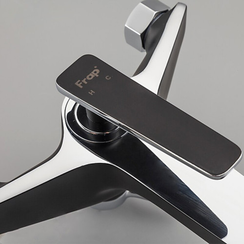 Смеситель для ванны FRAP F3257 чёрный/хром