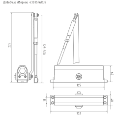 Доводчик ISPARUS 430  50-120 кг (графит) морозостойкий (21548)