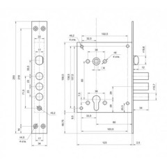 /Замок врезной б/руч. BORDER ЗВ4-3/85М.В26.У2 ( (09641)