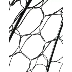 Кресло подвесное с ротангом Капля черное с подушкой лён