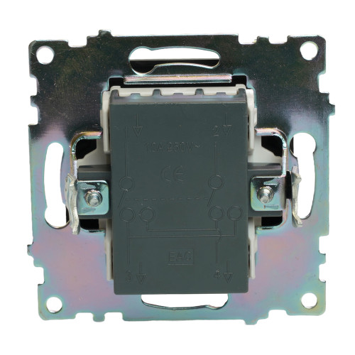 Переключатель 1-кл Катрин перекрестный черный GLS10-7110-05