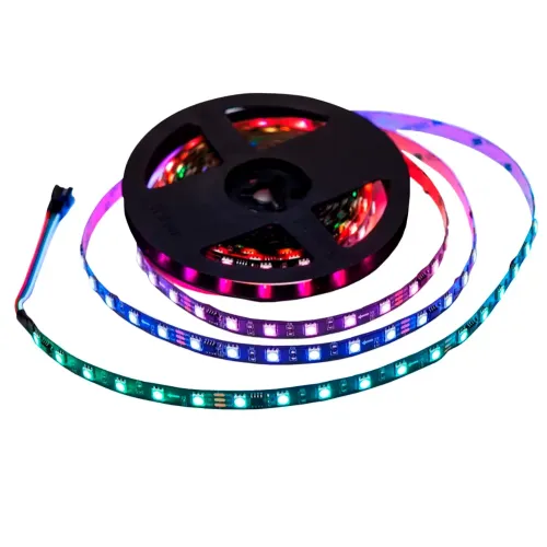 Светодиодная лента 24V APEYRON 14,4W/m 60Led/m IP20 RGB 5м чер б/п+Лента св/д адрес+пульт 10-94