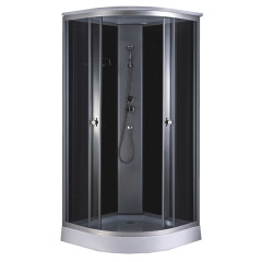 Душевая кабина ДАНА 110х110х215см низ. поддон, чёрное заднее стекло, 711 В