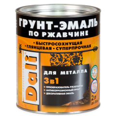 Грунт-эмаль DALI по ржавчине 3 в 1 гладкая RAL 6005 зелёный мох  2 л