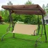 Качели садовые 3-х местные 195*120*170см, макс. нагрузка 200кг, бежевые с коричневой крышей YT8050 N.N (311201)