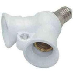 Патрон-переходник E14-->2хE14 белый пласт. ECOLA F4T24WEAY (483232)