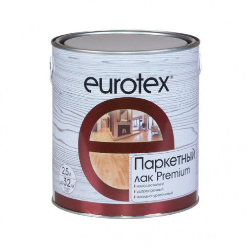Лак EUROTEX-Premium паркетный глянцевый 2,5л