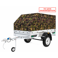Прицеп ТИТАН 2513 (2500х1300, борт h=300, Тент+каркас, h=920 скос) камуфляж хаки