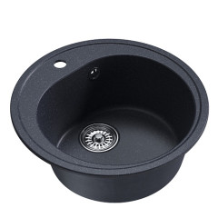 Мойка комп. MIXLINE МЛ-ГМ11 500х180мм, круглая антрацит, сифон