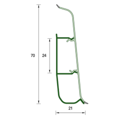 Плинтус напольный 70мм 2,2м 